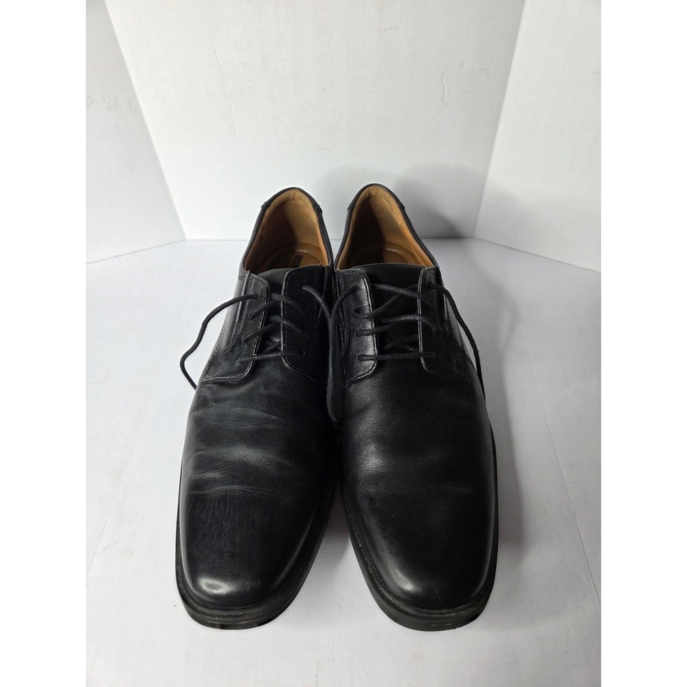 Clarks Tilden Walk Mens Black Leather‎ Derby Shoes 10.5 M 261103507095